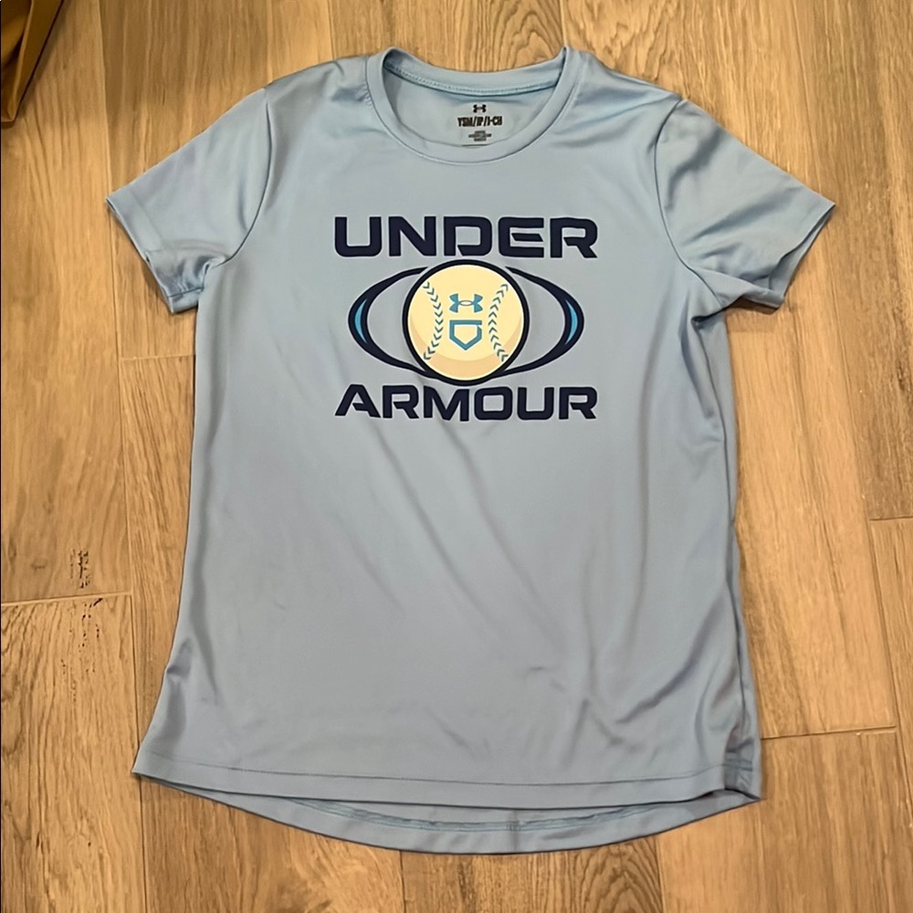 Under Armour Boys Light Blue T-Shirt Size: S